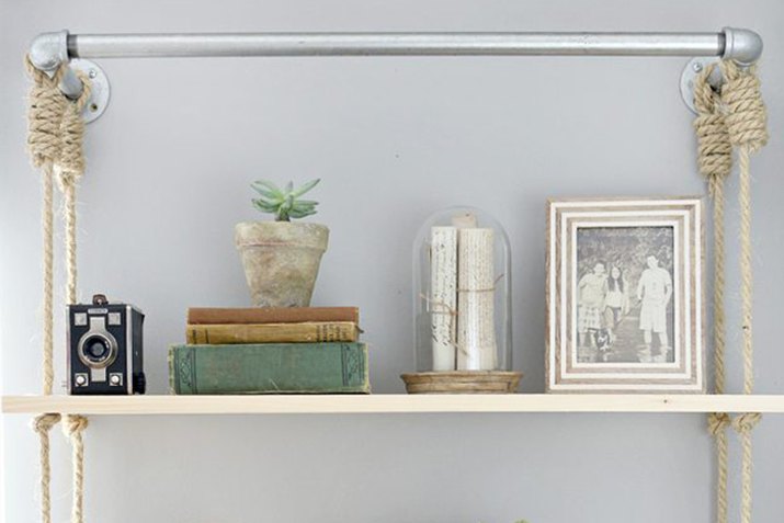 Display Your Favorite Accessories on Wood Shelves