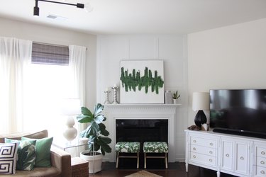 DIY board and batten fireplace accent wall