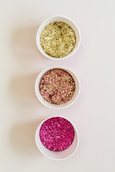 Three colors of glitter.