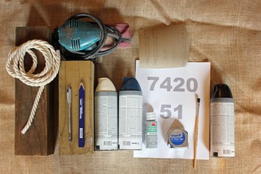 Supplies needed to make decorative wooden buoys